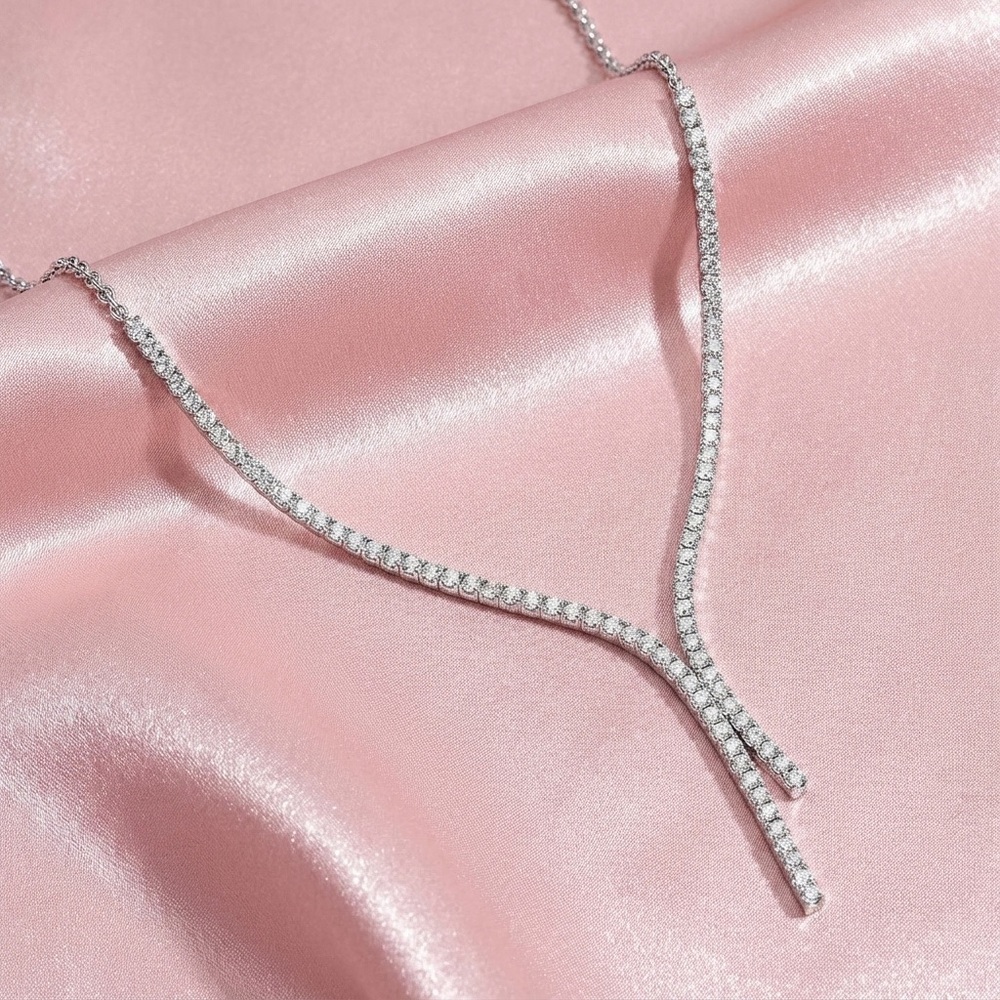 Eliot Danori Adjustable Pear Shape Cubic Zirconia Silver Tone Choker Necklace